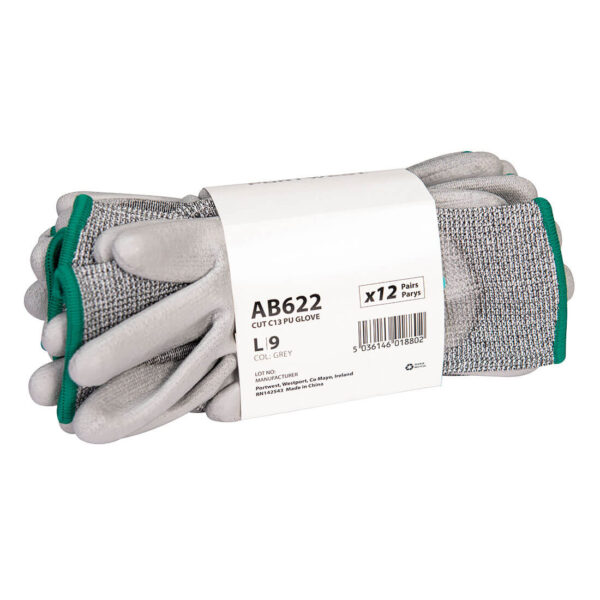 parraco Cut C13 PU Essential Safety Gloves – Multipack (12-Pack)